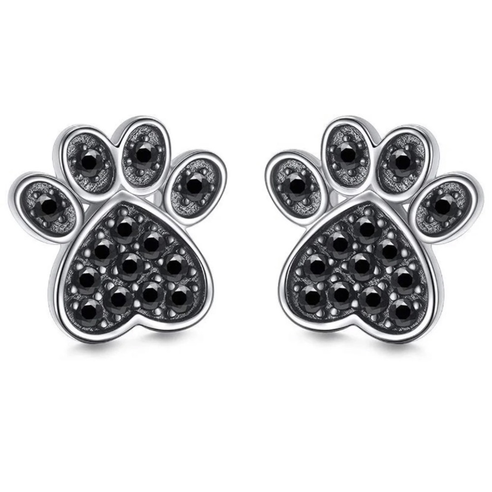 Sparkling Paw Print Earrings